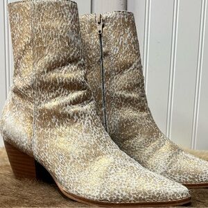 Matisse Caty Fur Cow Hide Western Ankle Boots 5.5 Booties